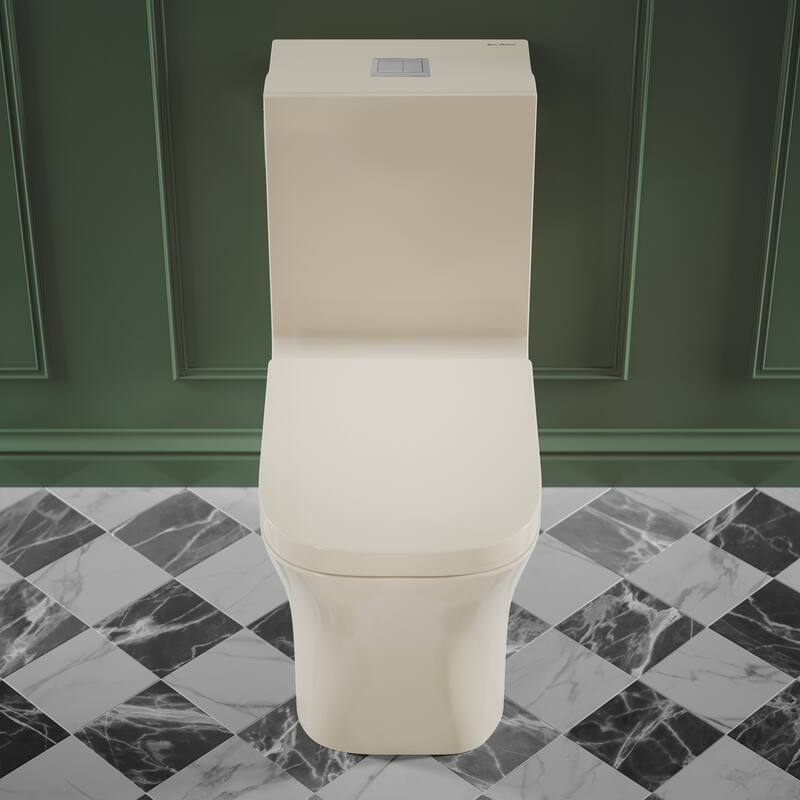 Concorde One Piece Square Toilet Dual Flush, Black Hardware 1.1/1.6 gpf