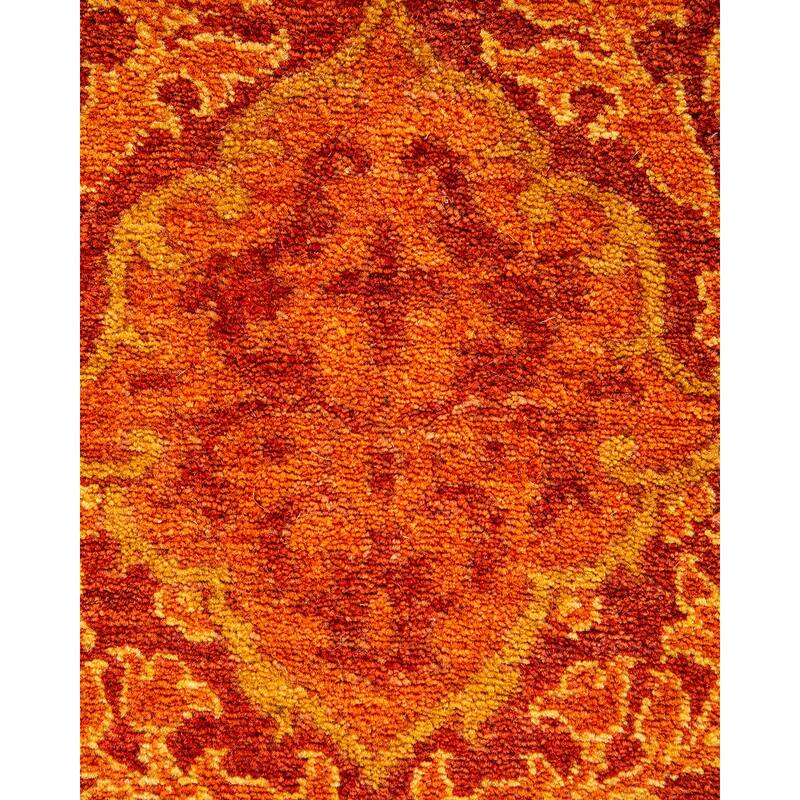 Overton Handknotted Wool Traditional Oriental Orange Runner