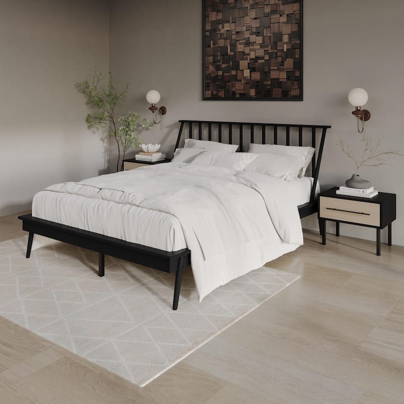 CraftPorch Vintage 3-pieces Wooden Bedroom Set