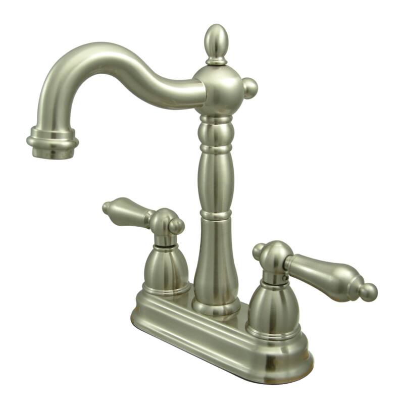 Kingston Brass Heritage 4 in. Centerset Bar Faucet - Brushed Nickel