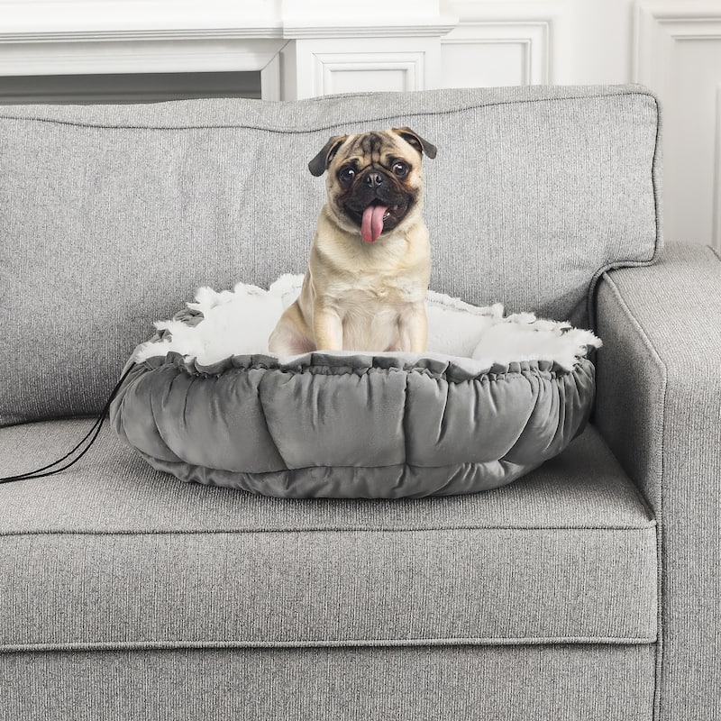 Adeco Pet Bed Round Dog Cat Cushion Bed