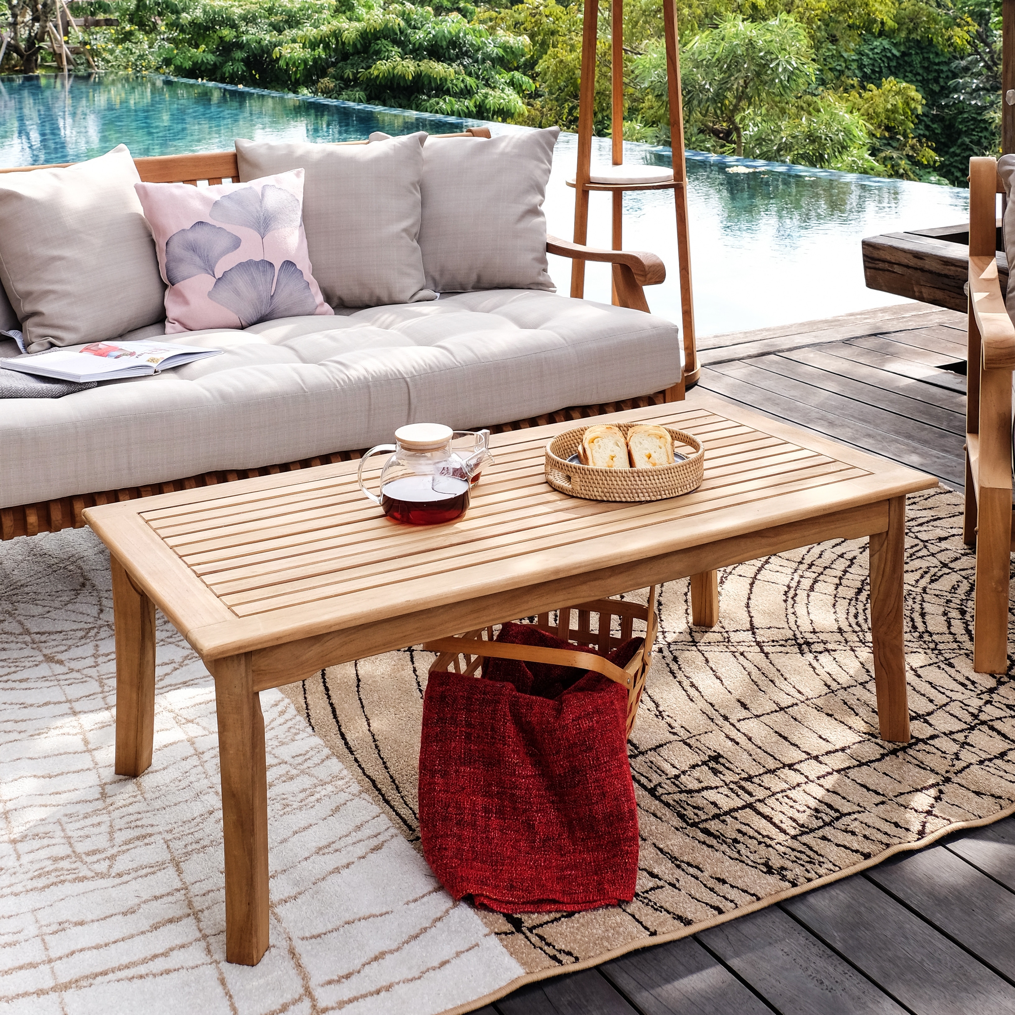 Cambridge Casual Chara Teak Outdoor Patio Coffee Table