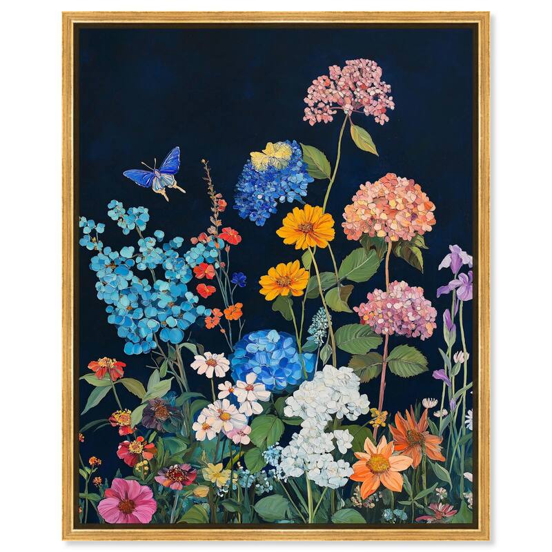 Twilight Blossoms II Canvas by Art Remedy - Gold - 36" x 45"