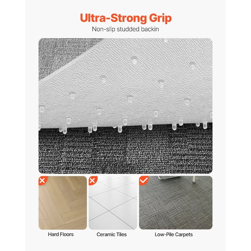 Transparent Frosted Chair Mat 36x48in Non-Slip Carpet Protector