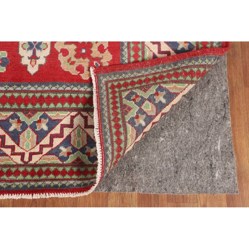 Red Kazak Oriental Area Rug Hand-Knotted Dining Room Wool Carpet - 6'8" x 9'9"
