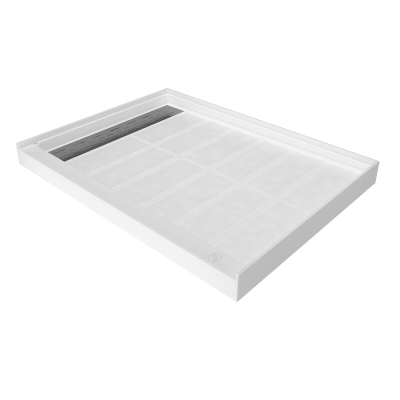 48 in. x 36 in. Elegant White Single Threshold Anti-slip SMC Rectangular Shower Base with Drain and Stainless Steel Drain Cover