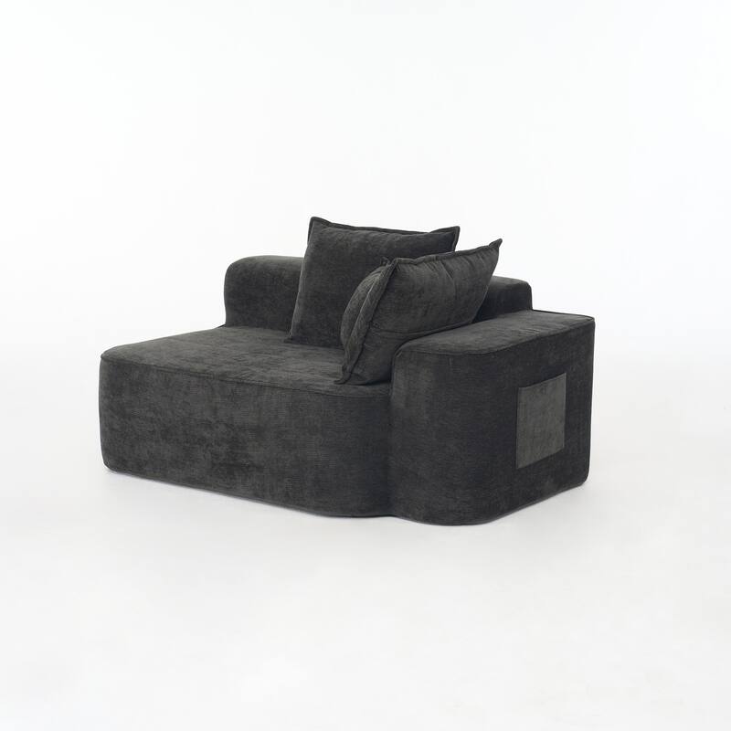 L Shaped Modular Sectional Sofa with Chaise Lounge, Chenille Upholstered Cloud Couch, Full Compressed Corner 4 Seat Sofa