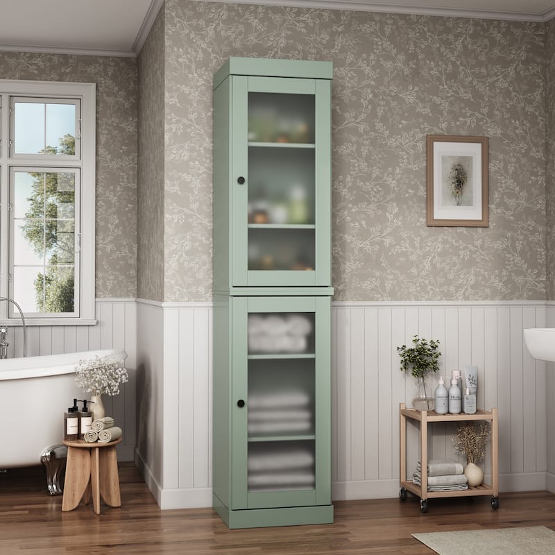 100% Solid Wood 16.5" Bathroom Cabinet with Optional Doors by Palace Imports - Sage-Frosted
