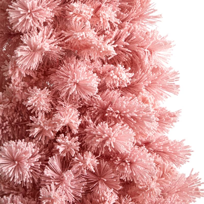 7ft. Holiday Pink Cashmere Artificial Christmas Tree with 300 LED Lights & 599 Branches - Playful Festive X-Mas Showpiece