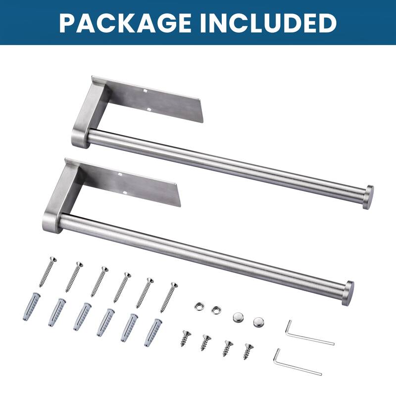 WOWOW Two-Piece Wall-Mounted Stainless Steel Paper Towel Holder