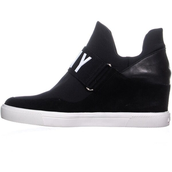 dkny high top wedge sneakers