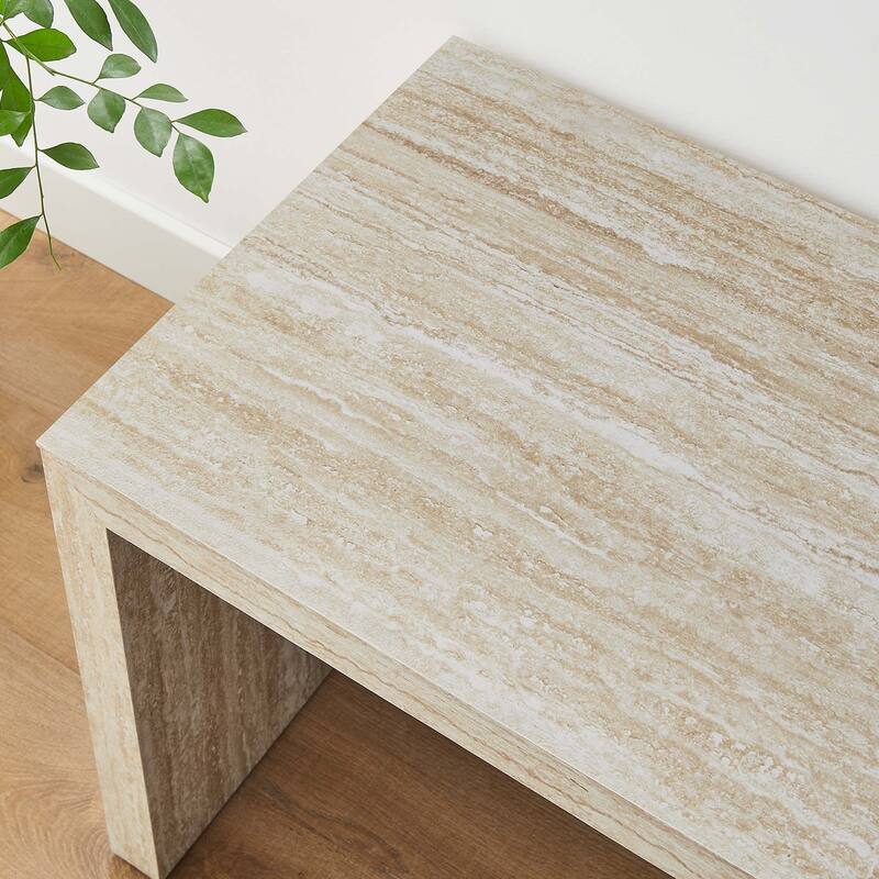 Mirella 53.5" Faux Travertine Bench