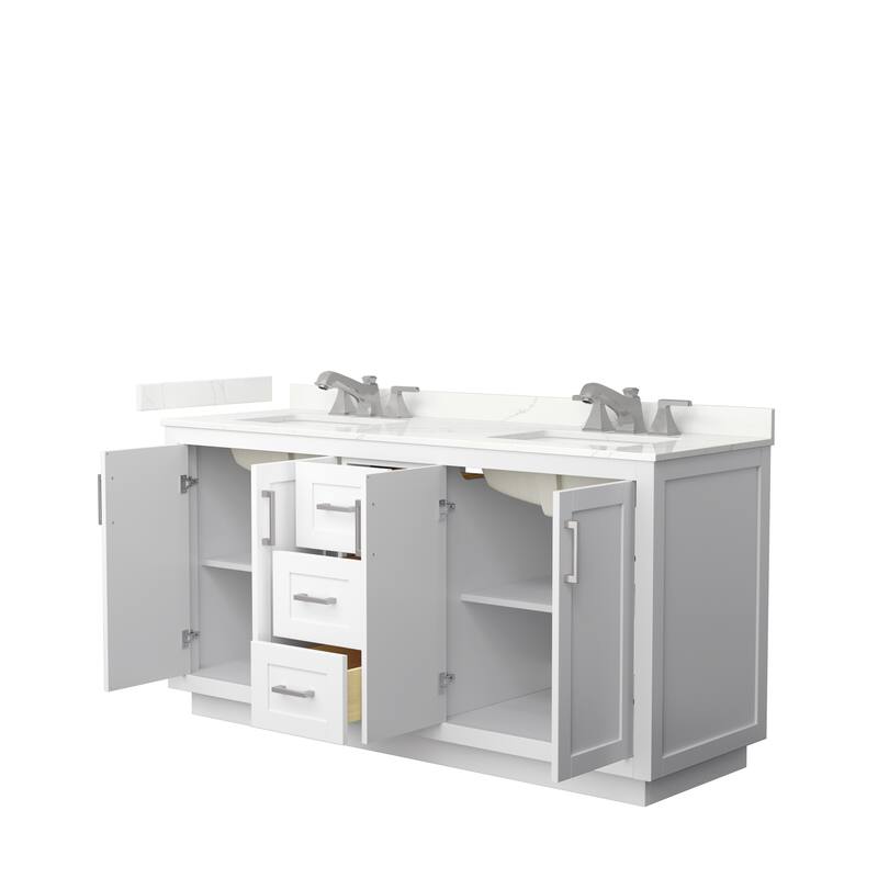 Miranda 66-inch Double Vanity, Quartz Top