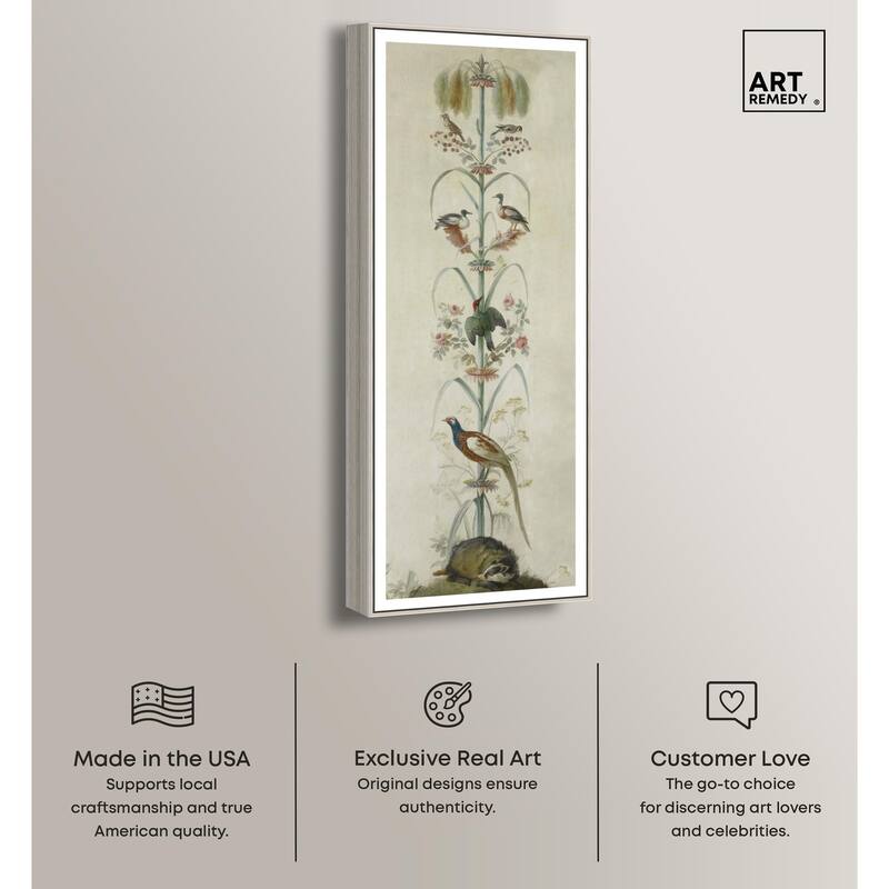 Birds and Flowers Panoramic Canvas by Art Remedy