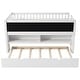 preview thumbnail 10 of 22, Twin Size Loft Bed, Wood Low Loft Bed with Storage Shelves, Blackboard, Trundle and Ladder Wooden Bed Frame No Box Spring Needed