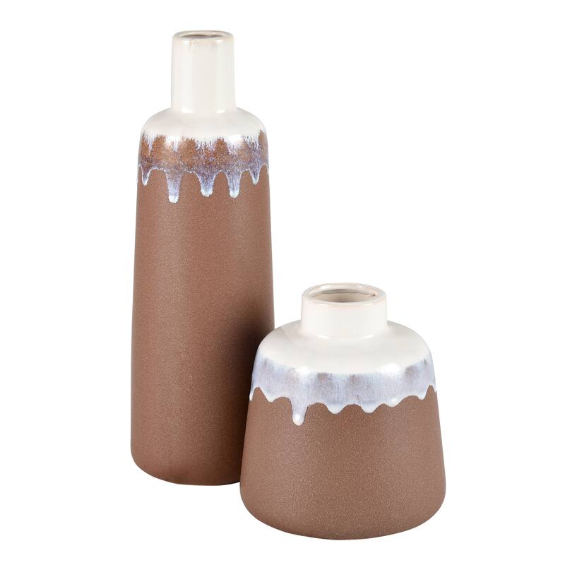 Elk Home Brinson Matte Brown Earthenware 5 Inch Wide Vase