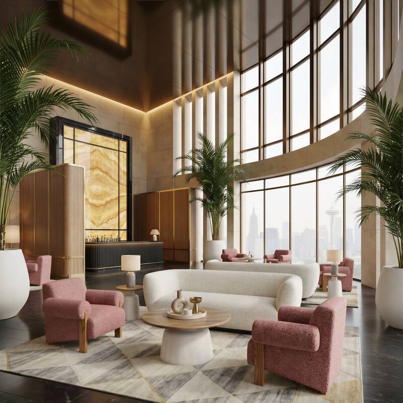 Goblet Coffee Table Brown & White