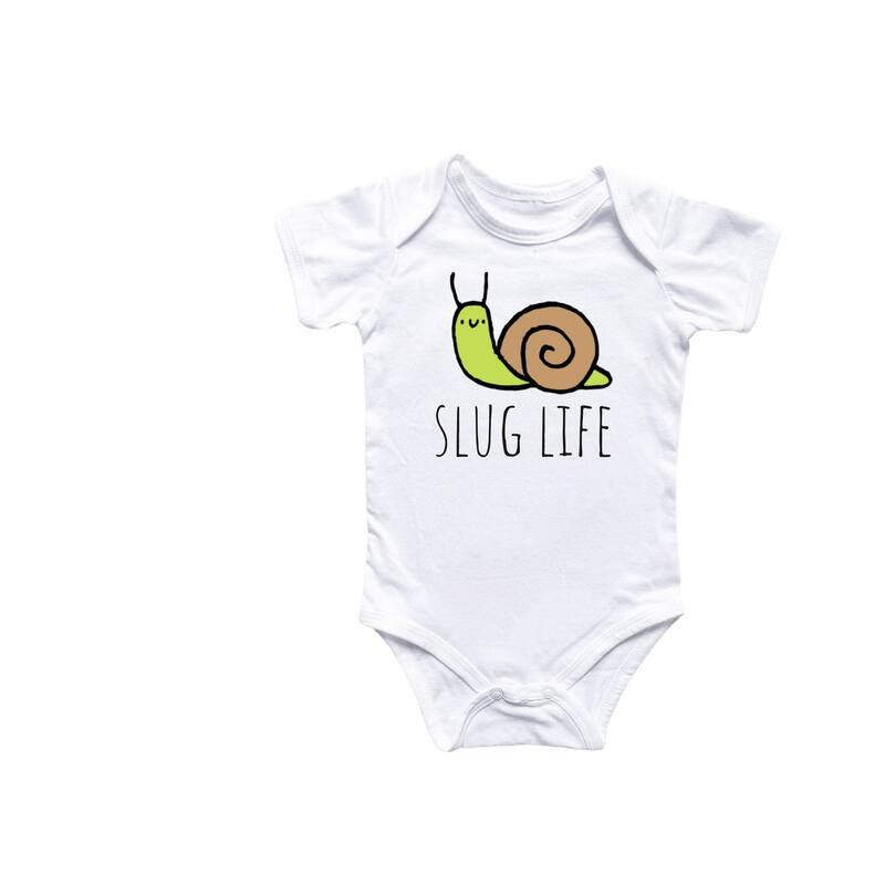 Snail - Baby Boy Girl Clothes Infant Bodysuit Funny Cute Newborn - Natural - Newborn