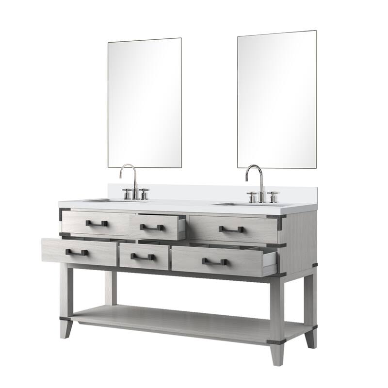 Norwalk Bath Vanity with Cultured Marble Top, Sink, Mirror and Faucet