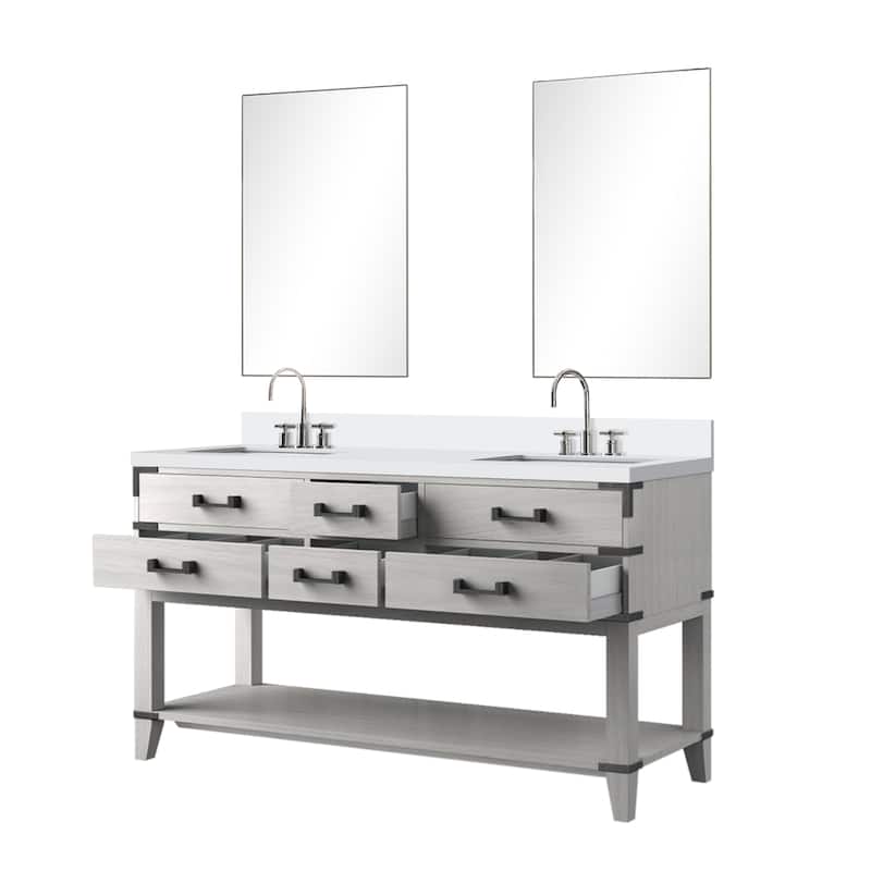 Norwalk Bath Vanity with Quartz Top, Sink, Mirror and Faucet