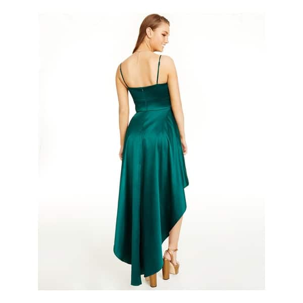 City Studios Junior's Hi Low Satin Formal Dress Green Size 3 - Bed Bath &  Beyond - 40580816