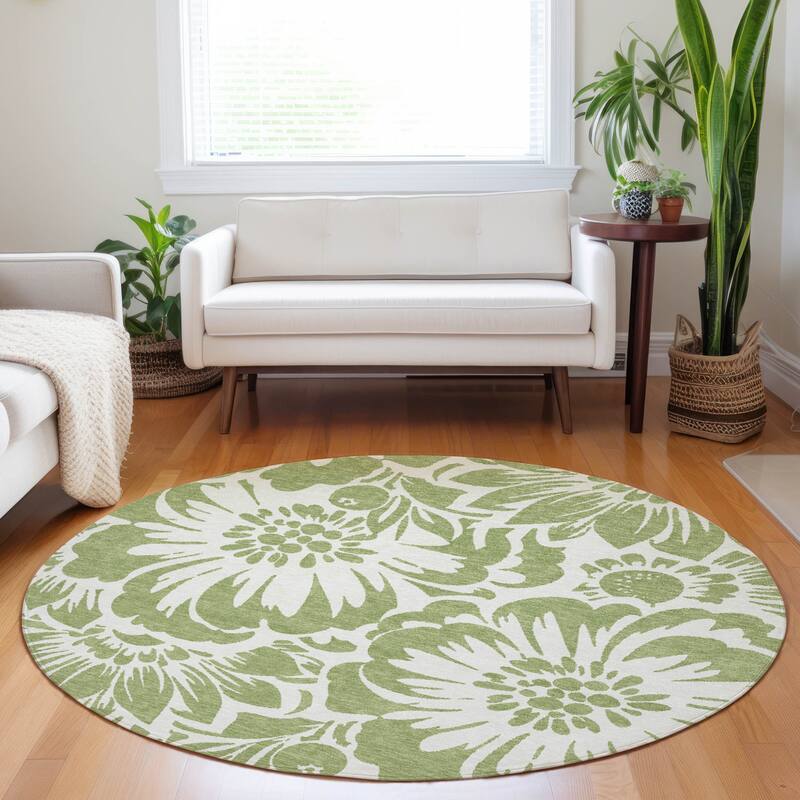 Cafi Botanic Elegance Weather Resistant Timeless Fusion Outdoor Rug