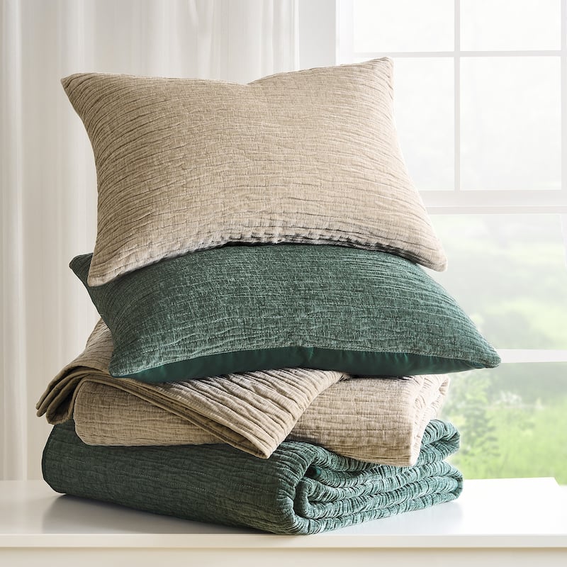 Greenland Home Fashions Velvet Crush Textured Plush Coverlet Set