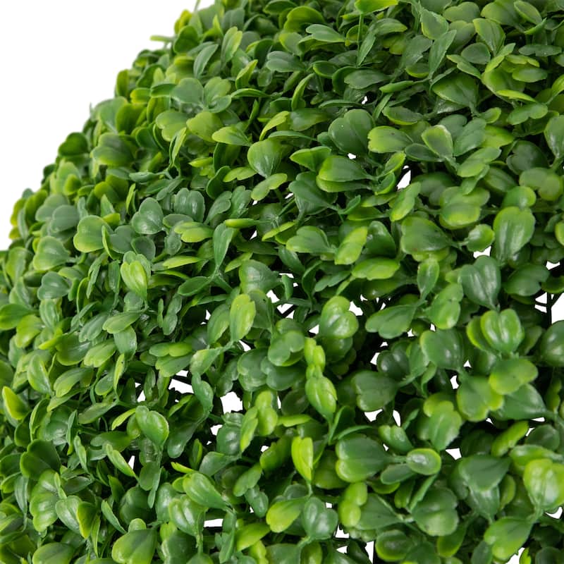 19" Two Tone Green Artificial Boxwood Topiary Ball