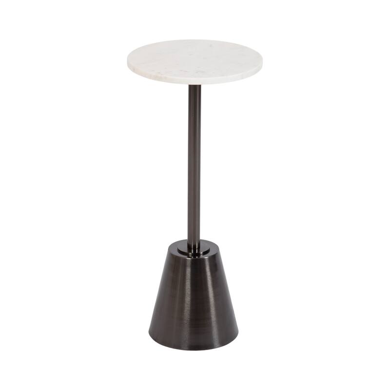 Kate and Laurel Tira Round Drink Table - 10x10x22 - Pewter