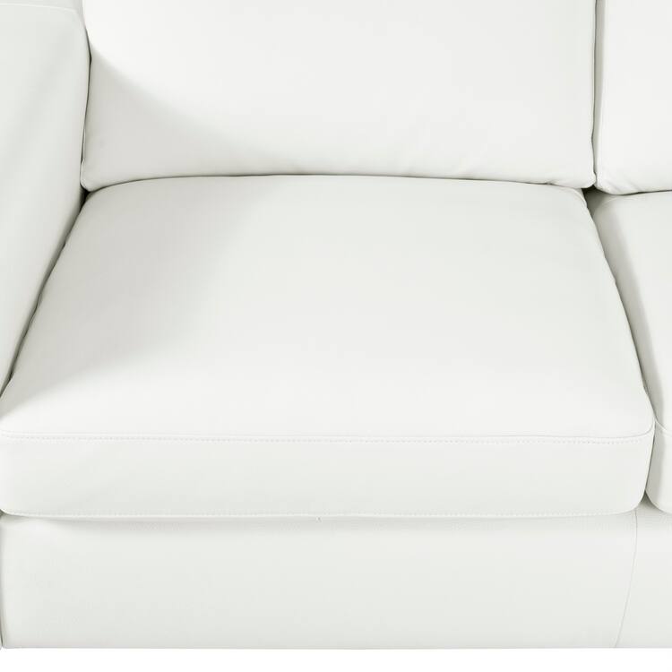 Genuine Leather Loveseat Sofa - Ultimate Comfort, Mid-Century Living Room Loveseat, Modern Small Couch with Sturdy Block Legs