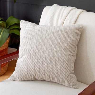 Sorra Home Velvet Shimmer Single Indoor Textured Knife Edge Square Pillow