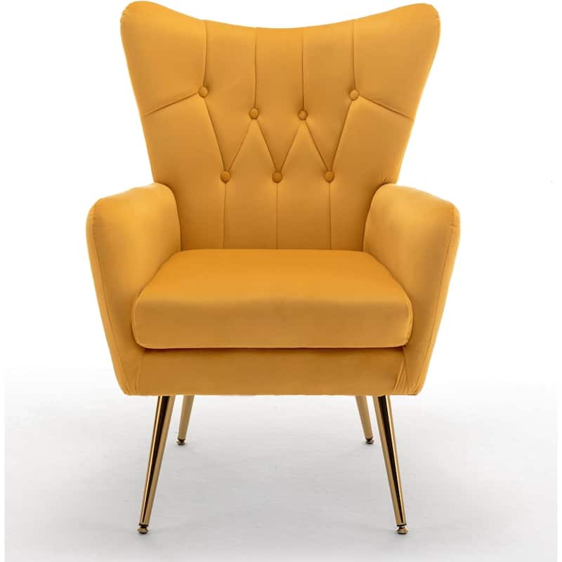 US Pride Furniture Modern Accent Chair with Ergonomic High Wingback Microfiber Upholstered Armchair with Metal Legs