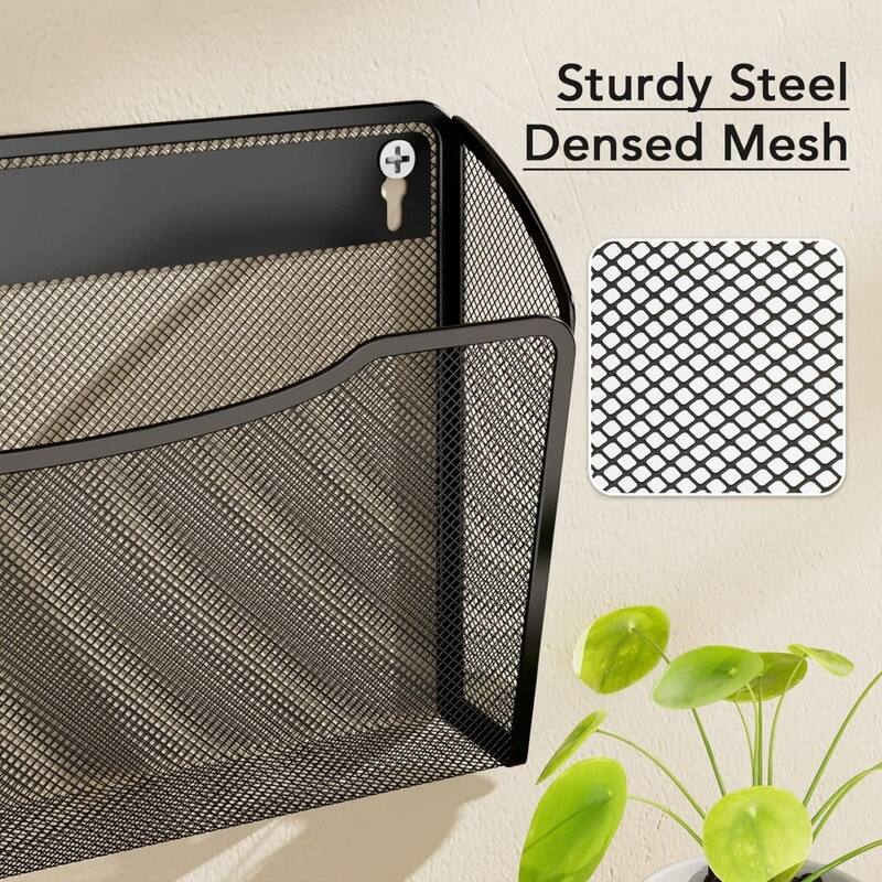 Mesh File Holder Wall Organizer 3 Pockets