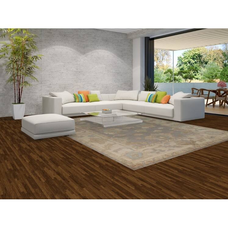 Hand Knotted Oriental 100% Wool Carpet Transitional All-Over Greys & Charcoal Oushak Area Rug - 12' 2'' X 9' 5''