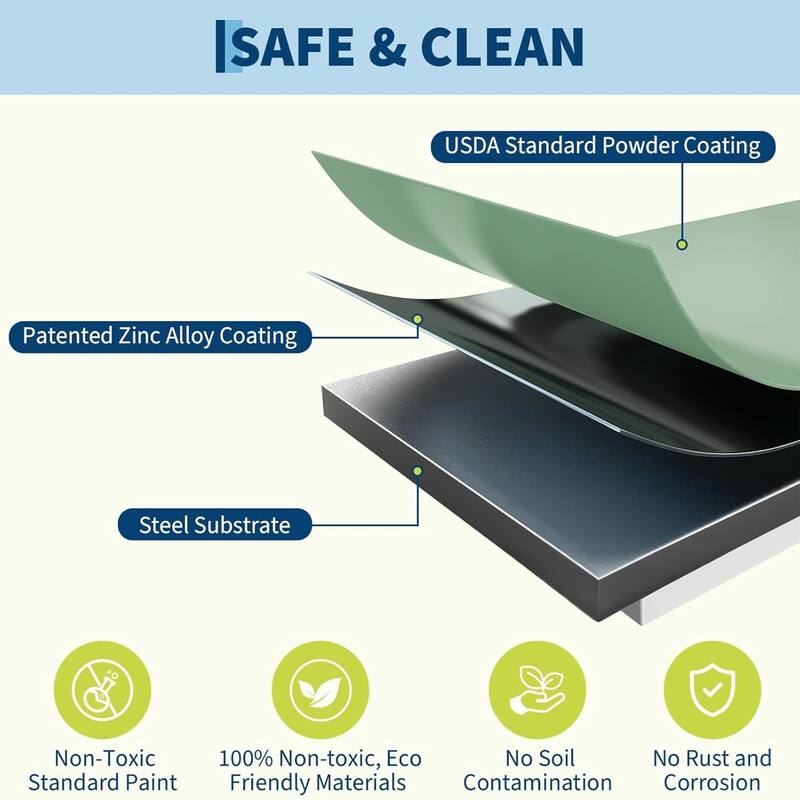 8x4x2FT Galvanized Steel Raised Garden Bed Kit With Anti-cut Strips for Vegetables Herbs and Flowers Green