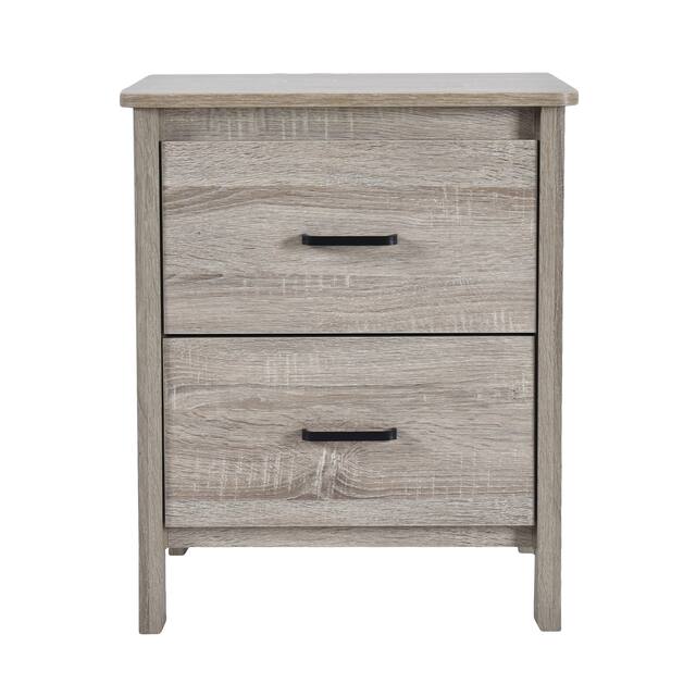 Olimont Contemporary 2 Drawer Nightstand by Christopher Knight Home - Sonoma Oak