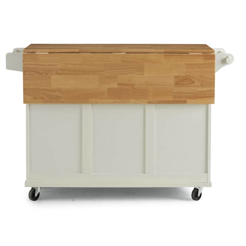 Homestyles Dolly Madison Off-White Wood Kitchen Cart - N/A