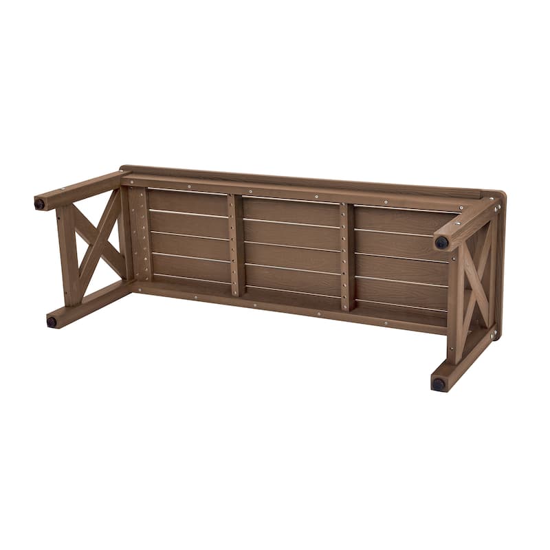 Modern 47.in All-Weather HDPS Outdoor Backless Bench