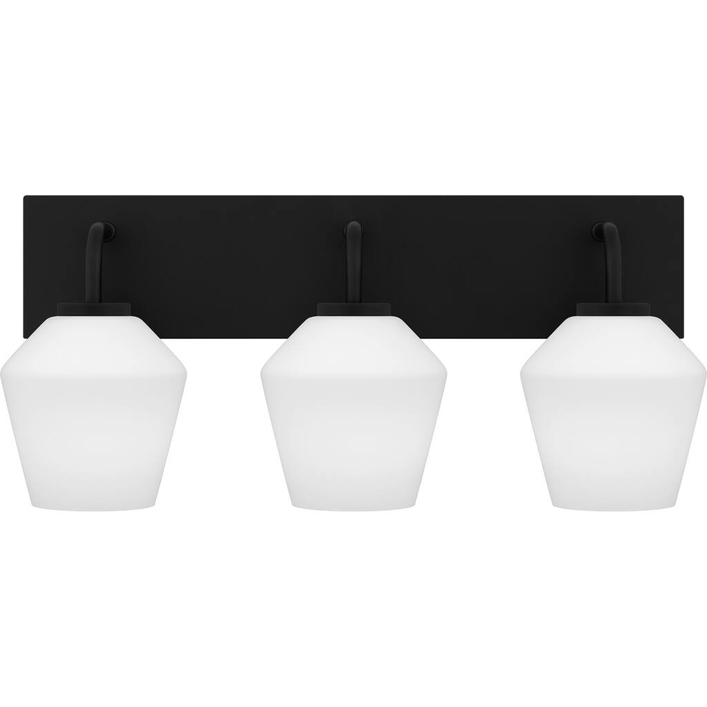 Nielson 3-Light Matte Black Bath Light