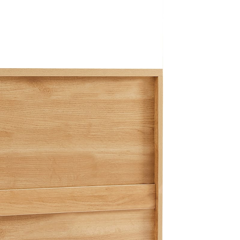 Modern Farmhouse Style Wooden Dresser with Wooden Handles