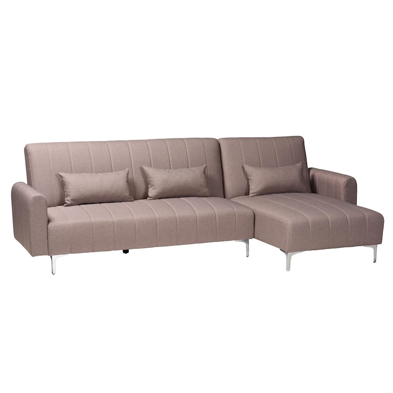 Lanoma Contemporary Clay Fabric Upholstered Convertible Sofa Bed - Beige
