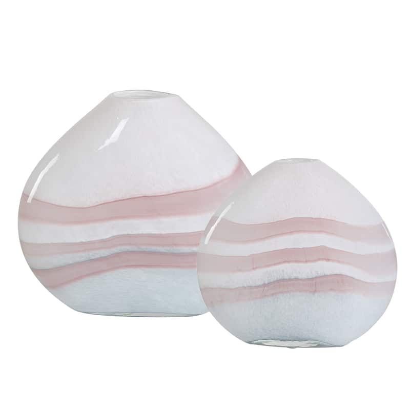Uttermost Blush Swirl Glass Vases, Set of 2