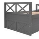 preview thumbnail 13 of 37, Twin Size Wooden Daybed with 2 Drawers and Trundle for Kids Teens