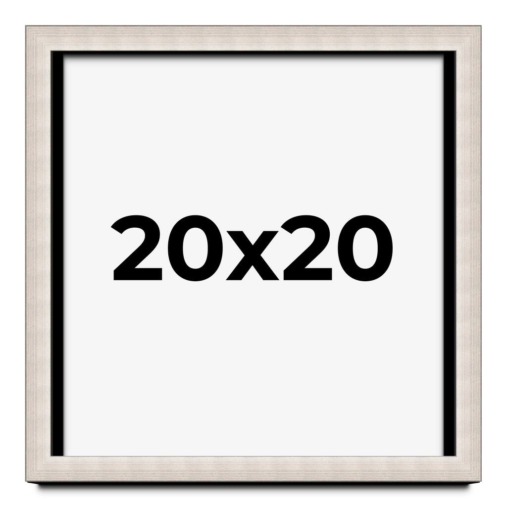 20x20 Shadow Box Frame Silver Real Wood Contemporary Shadowbox Display Frame UV Acrylic Front Acid Free Backing and Hardware