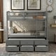 preview thumbnail 3 of 13, Modern Design Wood Bunk Bed with Ladder, Multifunctional Trundle Bunk Bed with Drawers, Grey