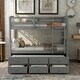preview thumbnail 18 of 44, Wood Bunk Bed with Twin Size Trundle Bed