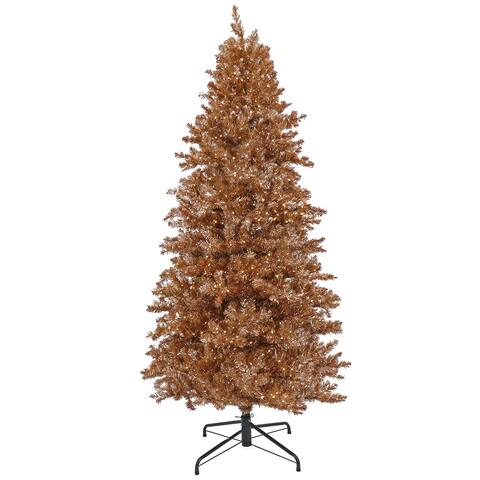 9 ft. Pre-Lit Christmas Rose Gold Metallic Tree - 9 ft