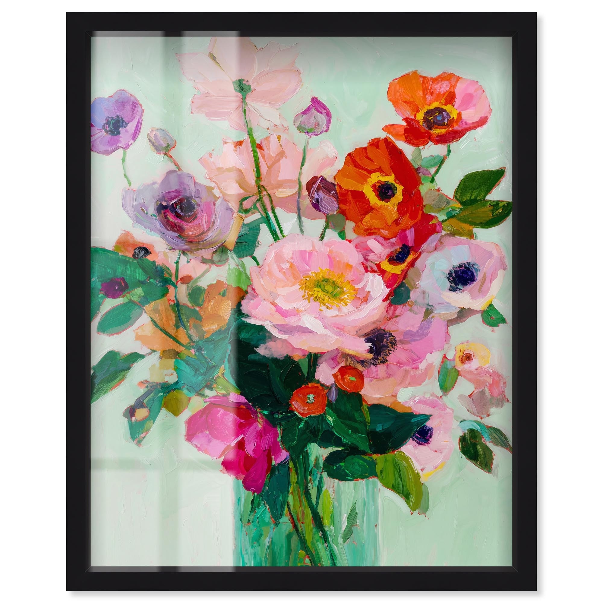 Vase of Joy Floral Decor Shadowbox Print by Art Remedy