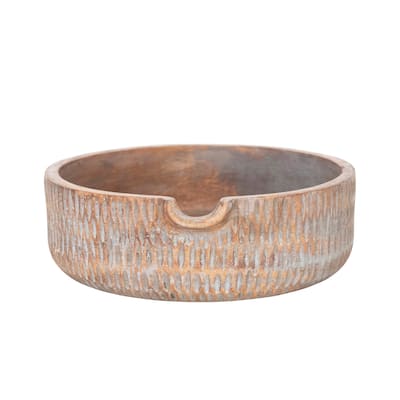 Hand-Carved Mango Wood Bowl w/ Spout (Each One Will Vary)