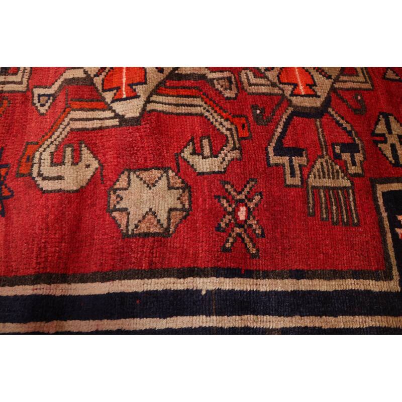 ECARPETGALLERY Hand-knotted Melis Vintage Red Wool Rug - 4'9 x 6'4